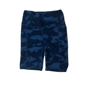 LULULEMON Navy Camo High-Waist Bike Shorts